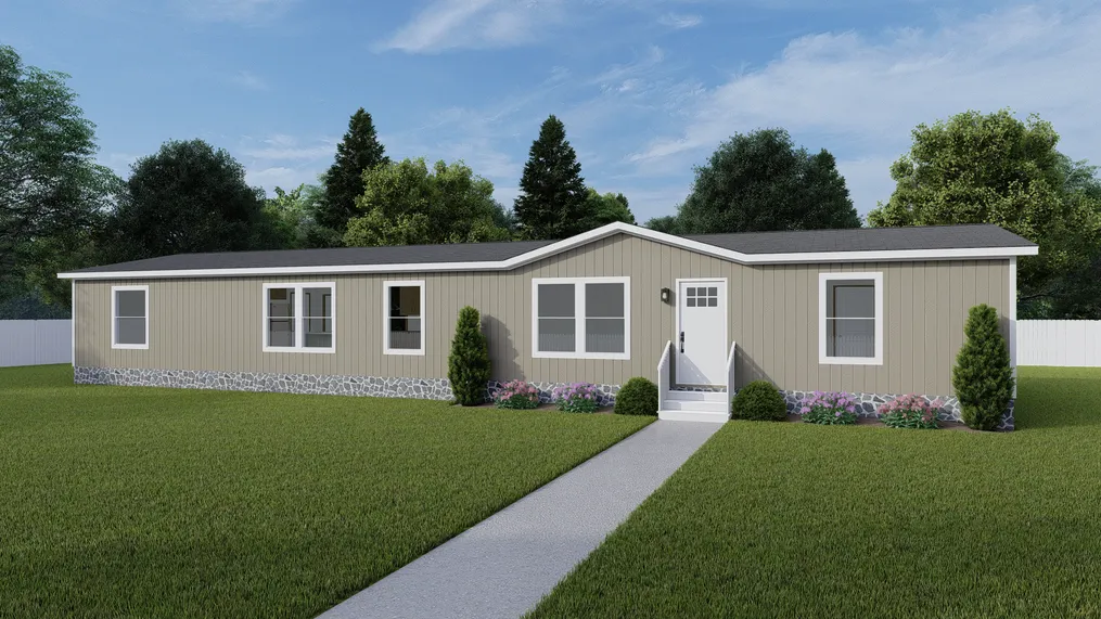 The RAINIER Exterior. This Manufactured Mobile Home features 4 bedrooms and 3 baths.