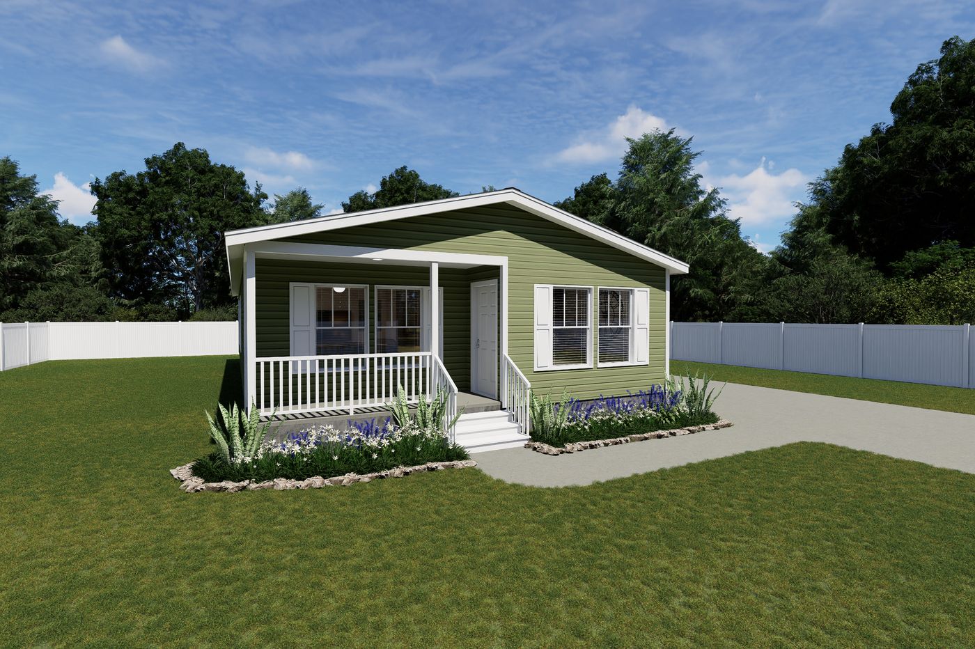 The 5628-MS068 CARMEL Exterior. This Manufactured Mobile Home features 3 bedrooms and 2 baths.