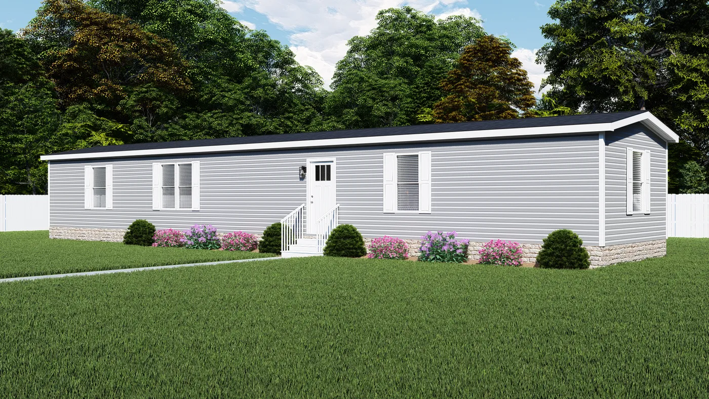 The AUGUSTA Exterior. This Manufactured Mobile Home features 3 bedrooms and 2 baths.