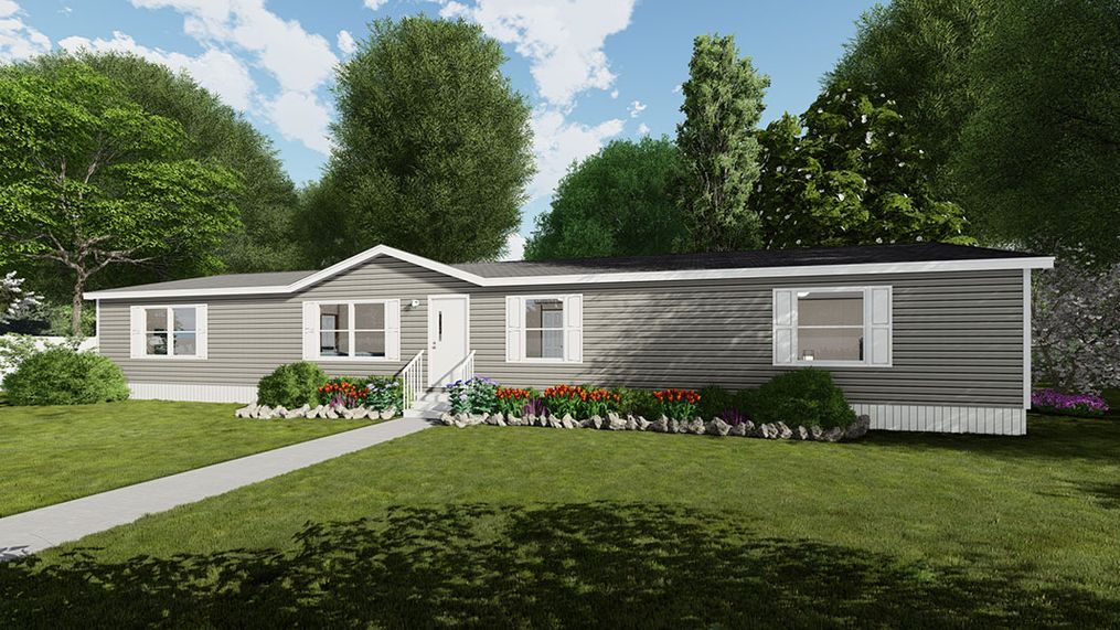 The WONDER Exterior. This Manufactured Mobile Home features 4 bedrooms and 2 baths.