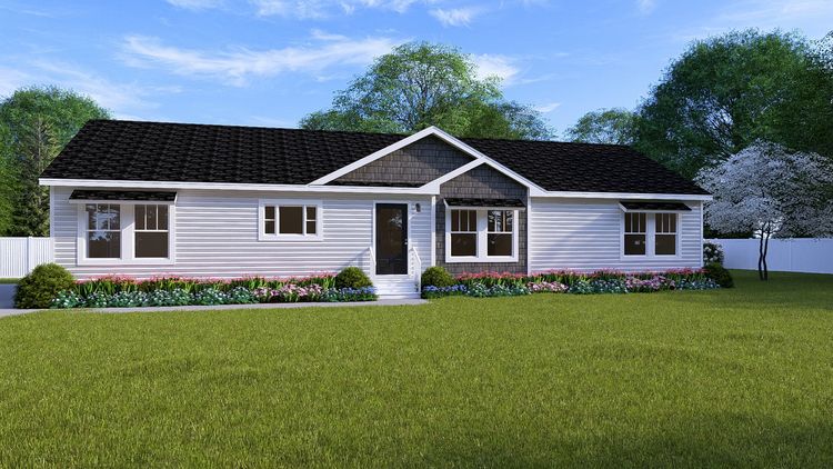 The 2062 CLASSIC Exterior. This Manufactured Mobile Home features 3 bedrooms and 2 baths.