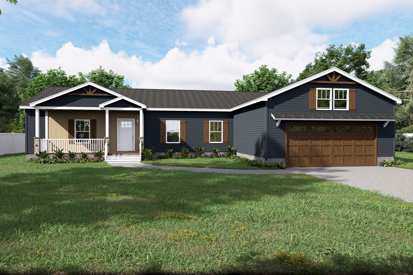 The MCCANN BLVD 6830-MS070 SECT Exterior. This Manufactured Mobile Home features 3 bedrooms and 2 baths.