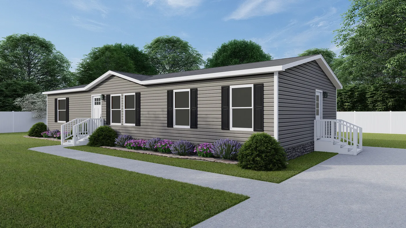 The EXPLORER Exterior. This Manufactured Mobile Home features 3 bedrooms and 2 baths.