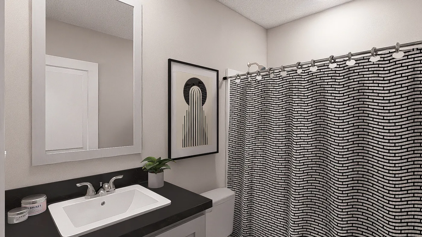 The HERE COMES THE SUN Exterior. This Manufactured Mobile Home features 3 bedrooms and 2 baths.