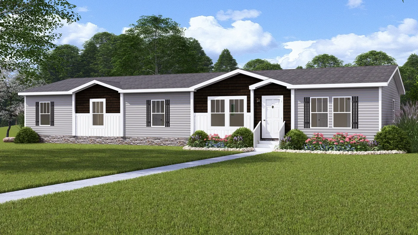 The BOUJEE LUX Exterior. This Manufactured Mobile Home features 4 bedrooms and 3 baths.
