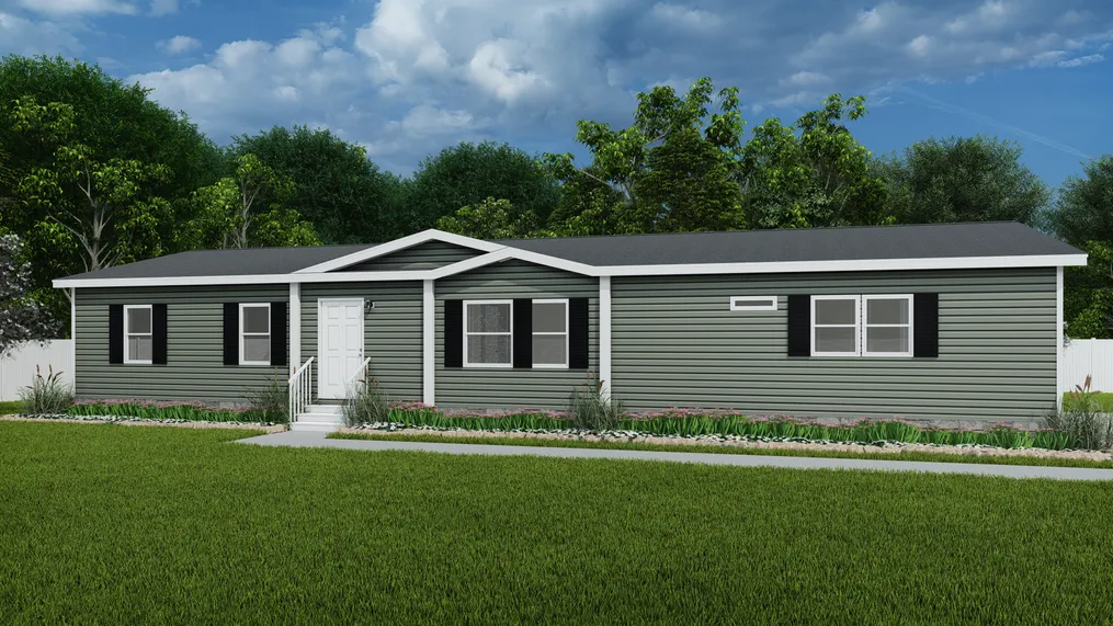 The THE SHORELINE Exterior. This Manufactured Mobile Home features 3 bedrooms and 2 baths.