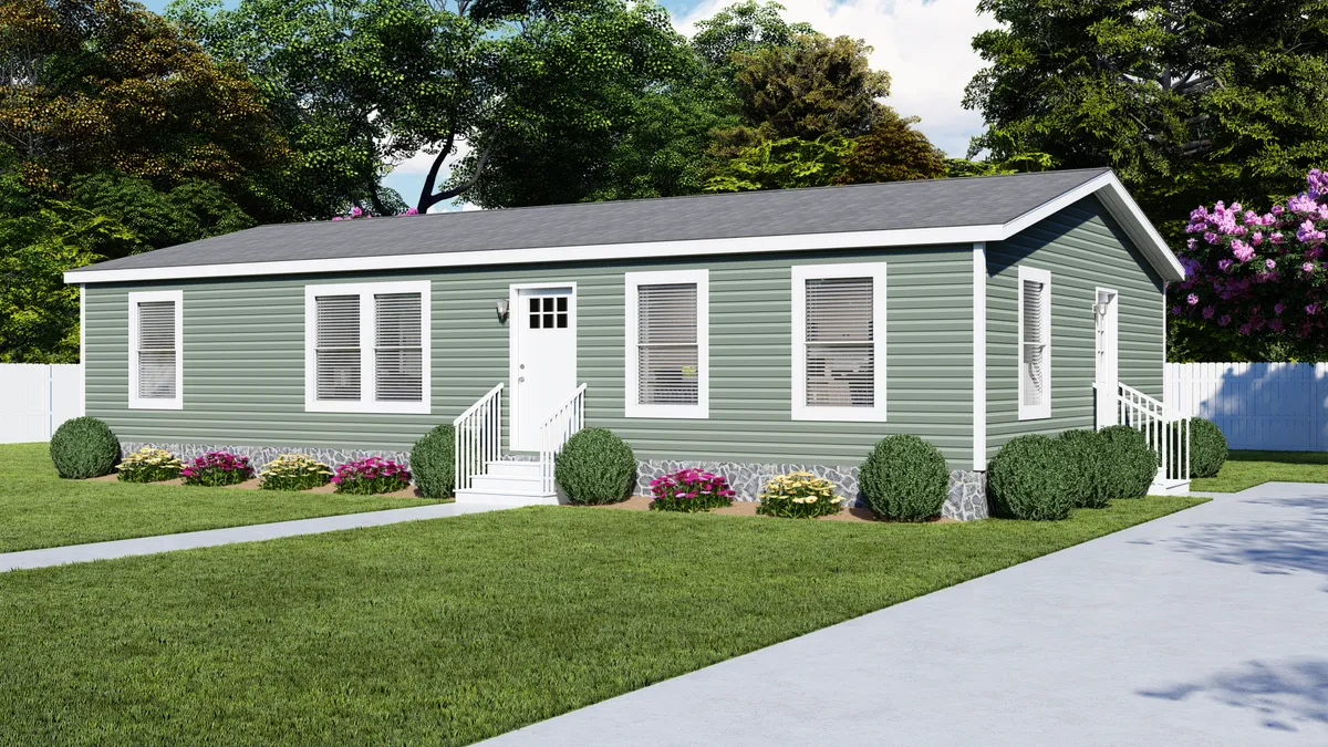 The 4828-E782 THE PULSE Exterior. This Manufactured Mobile Home features 3 bedrooms and 2 baths.