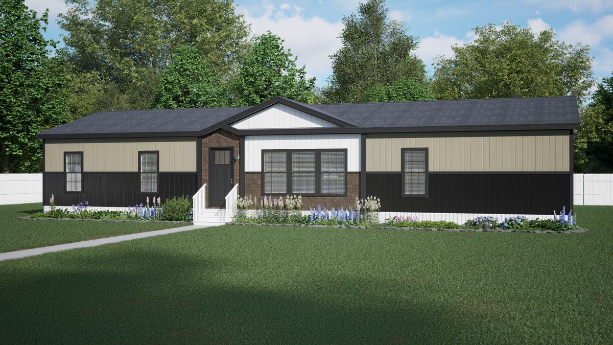 The THE MCLEMORE Exterior. This Manufactured Mobile Home features 3 bedrooms and 2 baths.