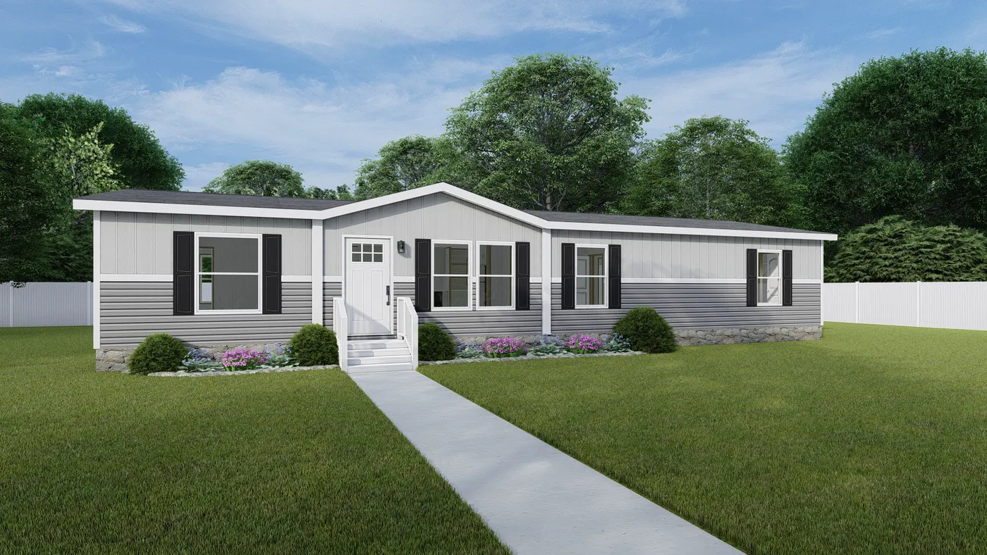 The EXPEDITION 6028-1810 Exterior. This Manufactured Mobile Home features 4 bedrooms and 2 baths.