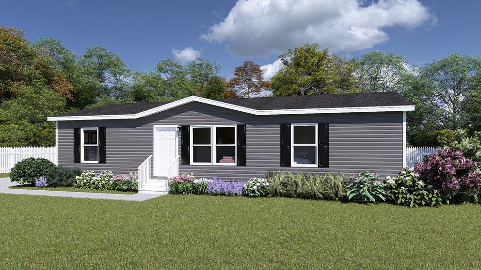 The VISTA Exterior. This Manufactured Mobile Home features 3 bedrooms and 2 baths.