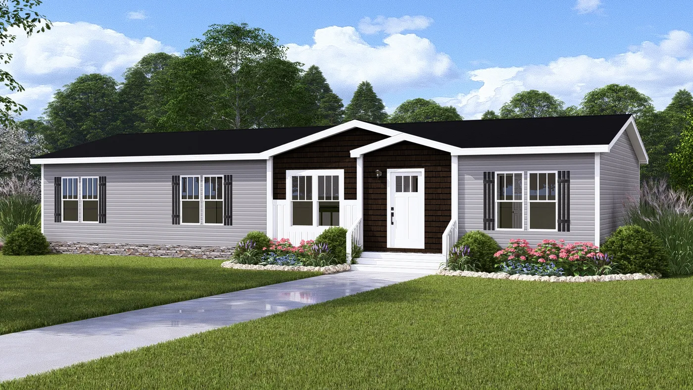 The BOUJEE 2 Exterior. This Manufactured Mobile Home features 3 bedrooms and 2 baths.