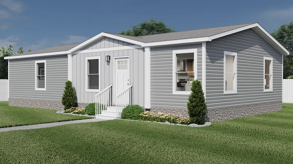 The UNDER PRESSURE Exterior. This Manufactured Mobile Home features 3 bedrooms and 2 baths.