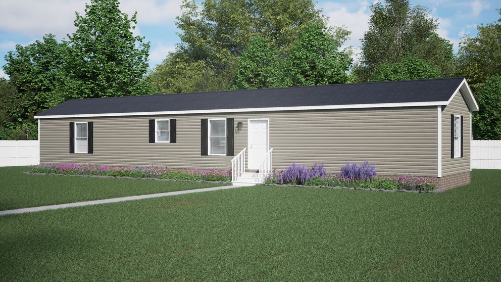 The 7016-CC01 CORNERSTONE 70 Exterior. This Manufactured Mobile Home features 3 bedrooms and 2 baths.