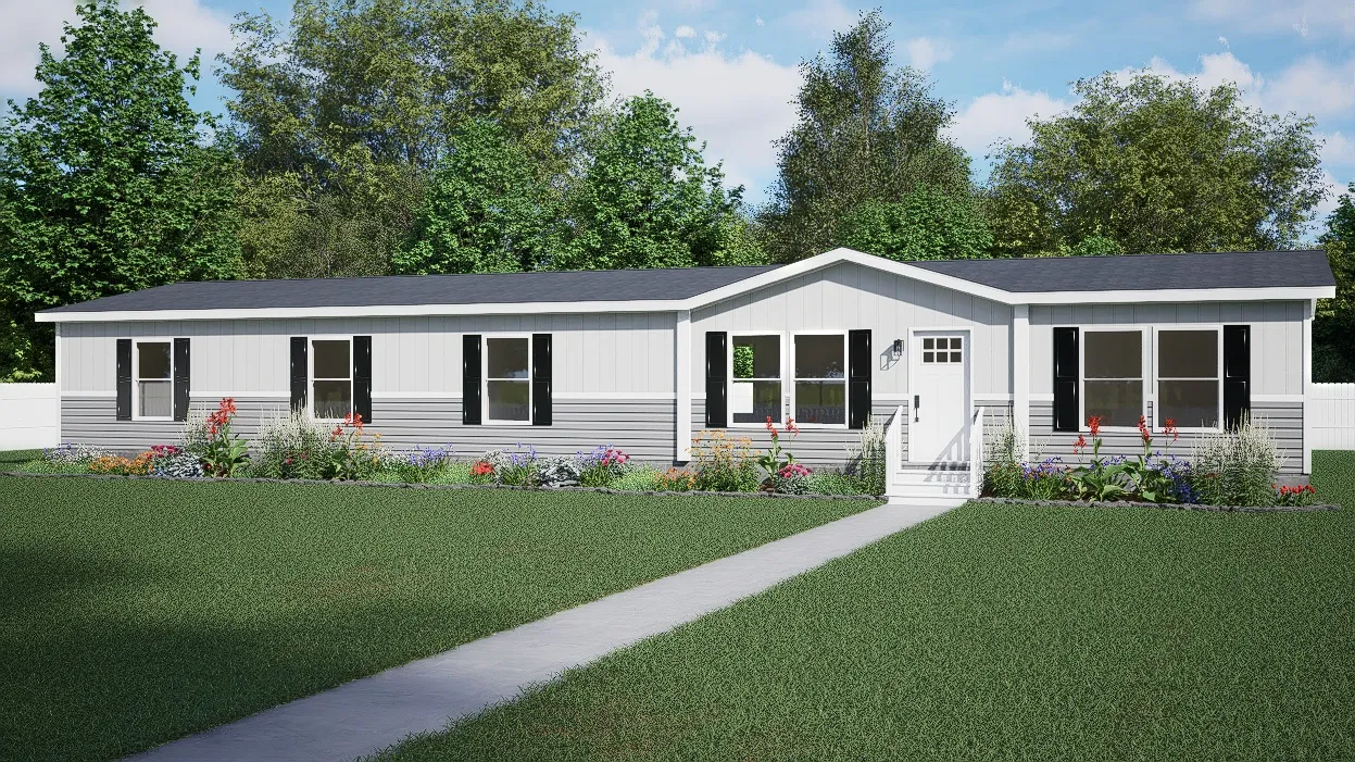 The SEVIER Exterior. This Manufactured Mobile Home features 4 bedrooms and 3 baths.