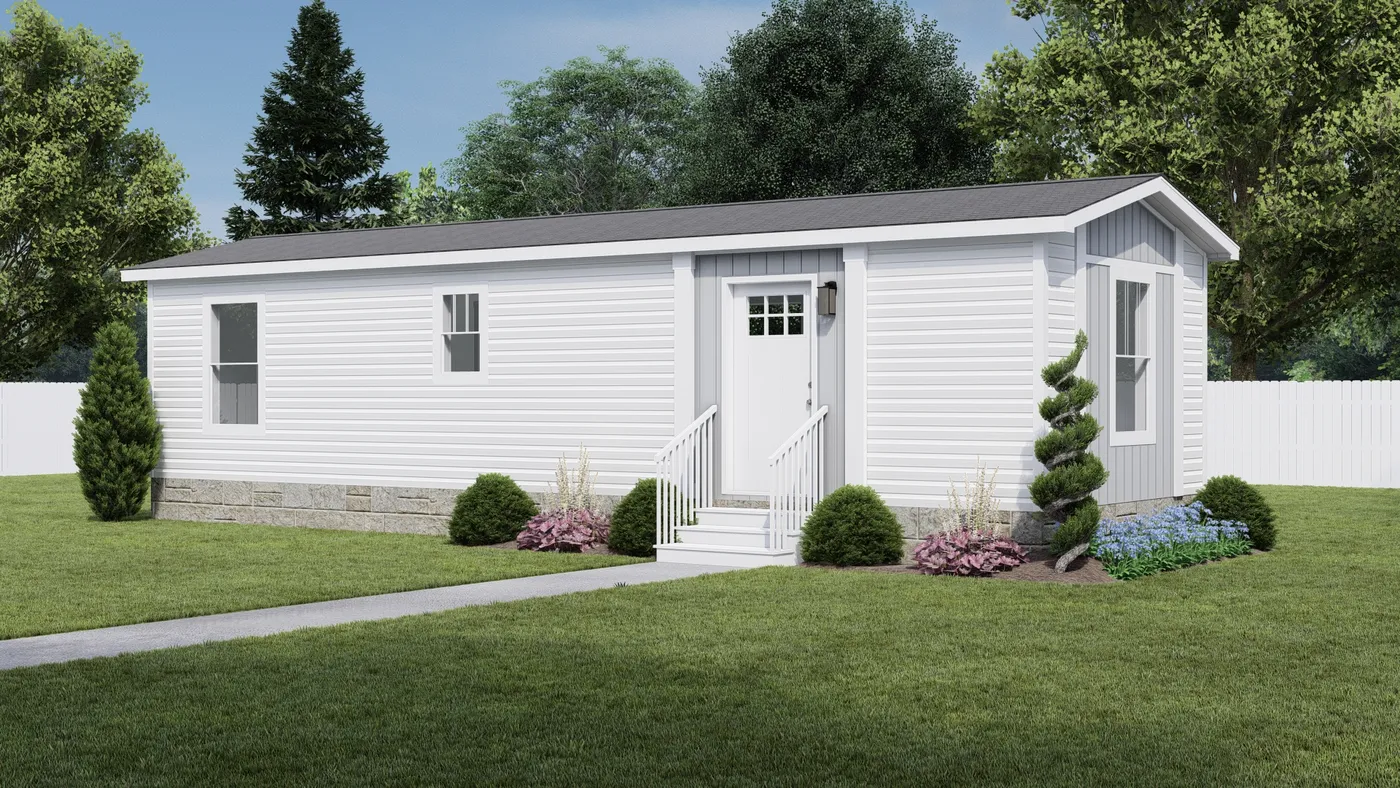 The IMAGINE Exterior. This Manufactured Mobile Home features 1 bedroom and 1 bath.