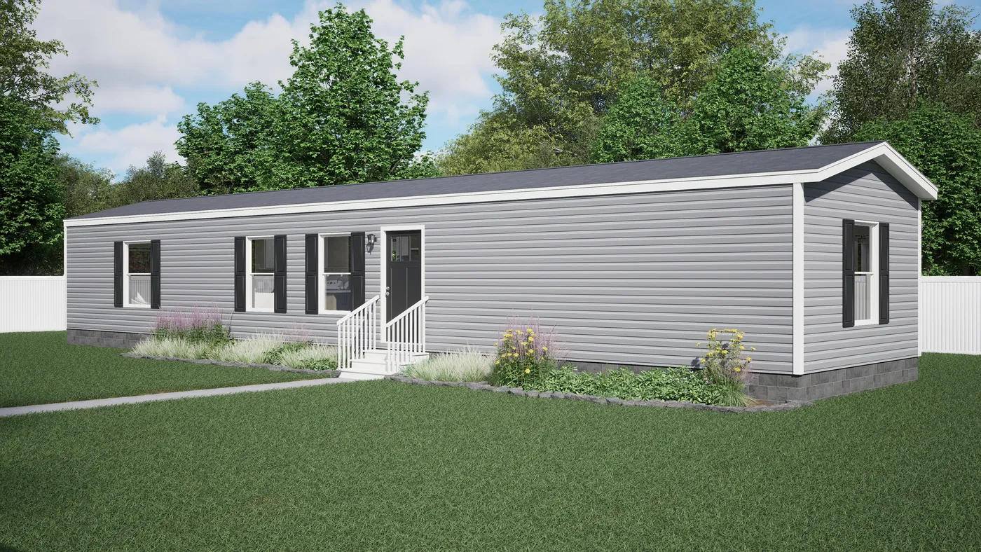 The INTUITION Exterior. This Manufactured Mobile Home features 3 bedrooms and 2 baths.