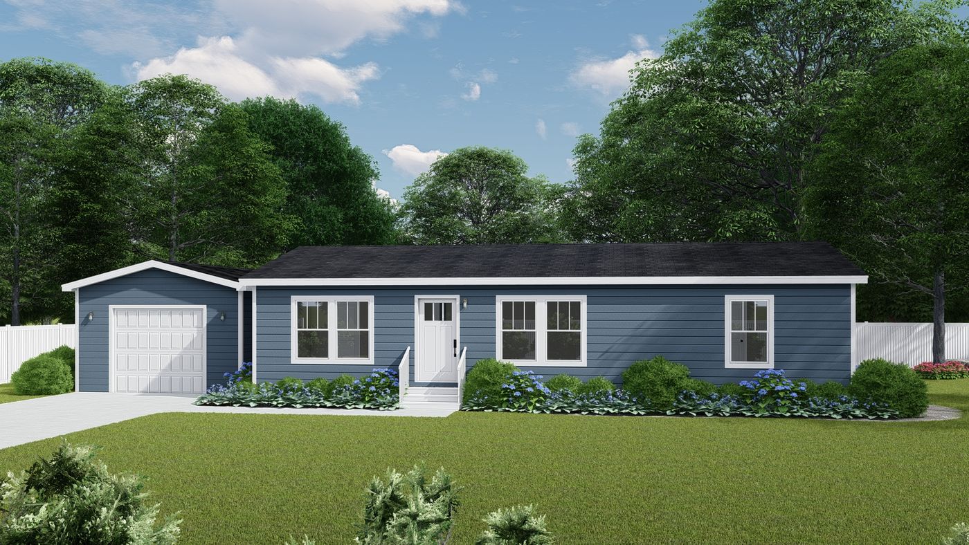The DAYBREAK DR 4828-MS059 SECT Exterior. This Manufactured Mobile Home features 3 bedrooms and 2 baths.