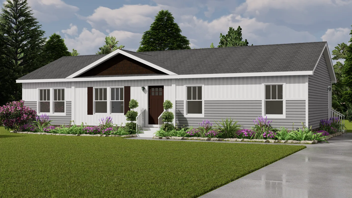 The TULIP BLVD/6028-MS047 SECT Exterior. This Manufactured Mobile Home features 3 bedrooms and 2 baths.