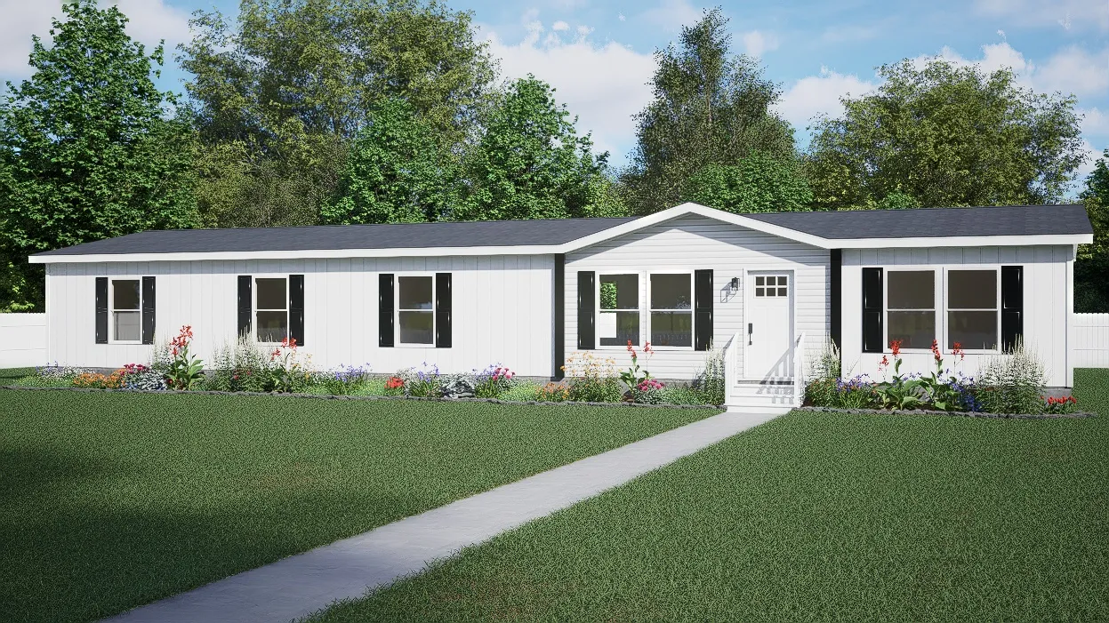 The SEVIER Exterior. This Manufactured Mobile Home features 4 bedrooms and 3 baths.