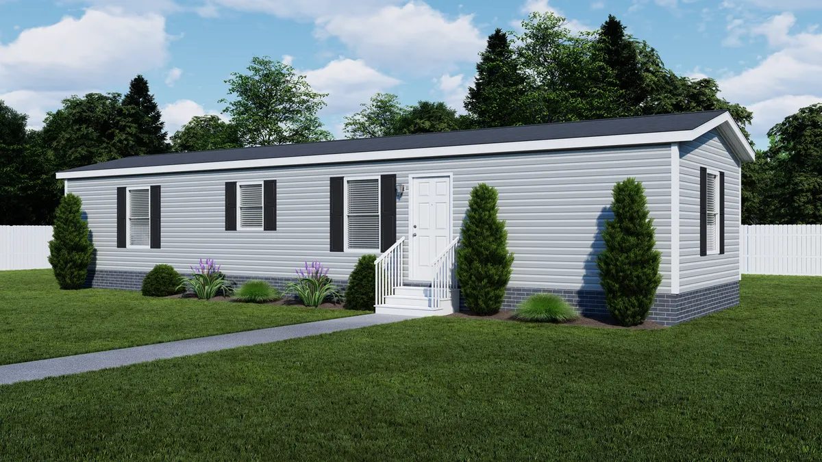 The 5616-E791 THE PULSE Exterior. This Manufactured Mobile Home features 2 bedrooms and 2 baths.