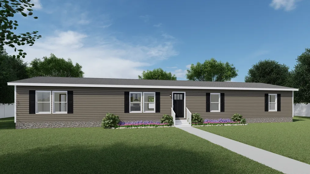 The THE AMBITION Exterior with Clay Vinyl. This Manufactured Mobile Home features 4 bedrooms and 2 baths.