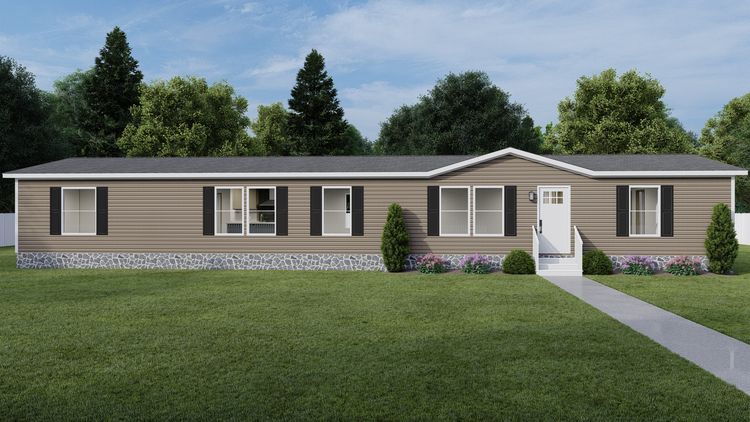 The RAINIER Exterior. This Manufactured Mobile Home features 4 bedrooms and 3 baths.