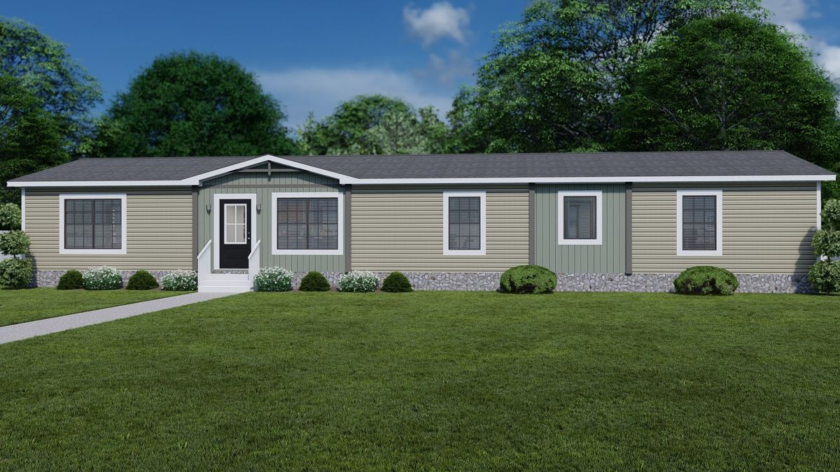 The THE TINSLEY Exterior. This Manufactured Mobile Home features 4 bedrooms and 2 baths.
