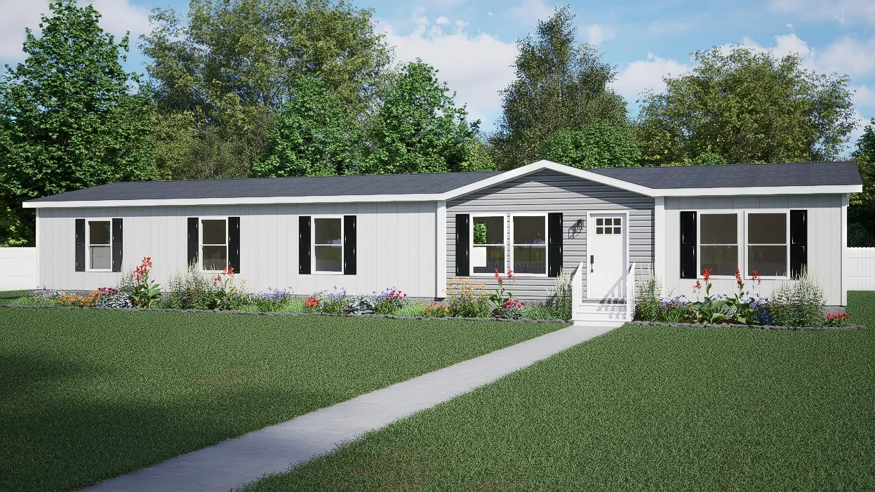 The SEVIER Exterior. This Manufactured Mobile Home features 4 bedrooms and 3 baths.