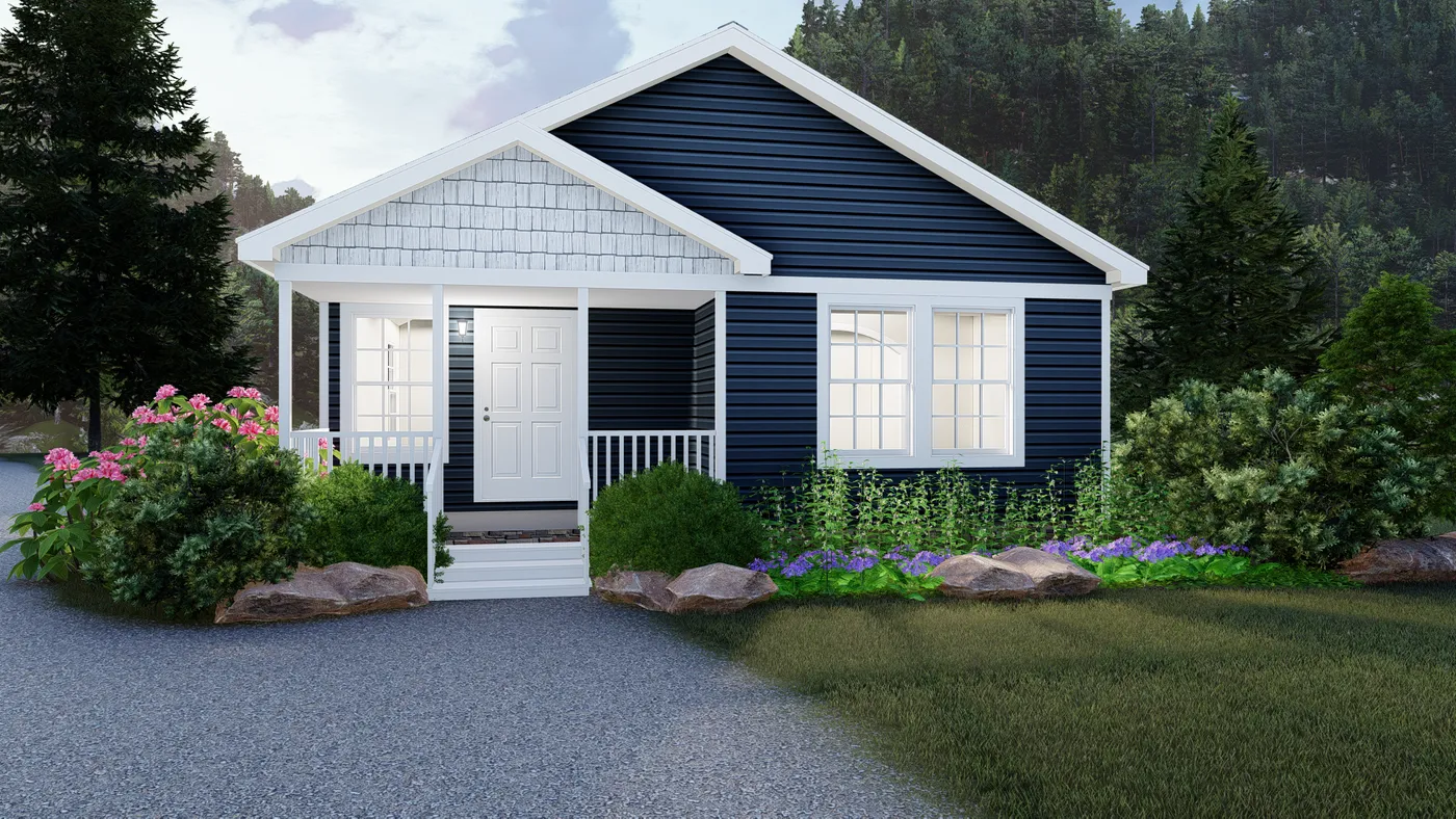 The SCENIC MEADOW VIEW ELITE Exterior. This Manufactured Mobile Home features 3 bedrooms and 2 baths.