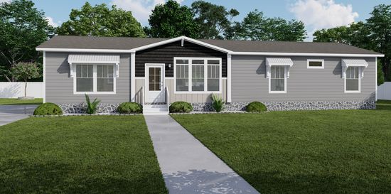 The THE MAUI Exterior. This Manufactured Mobile Home features 3 bedrooms and 2 baths.