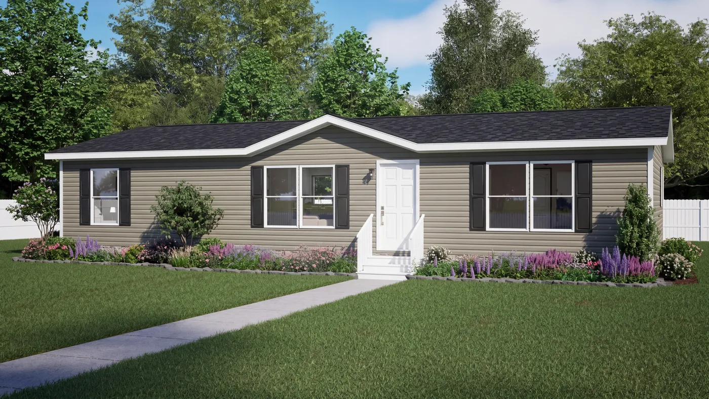 The THE MOUNTAINEER 52 Exterior. This Manufactured Mobile Home features 3 bedrooms and 2 baths.