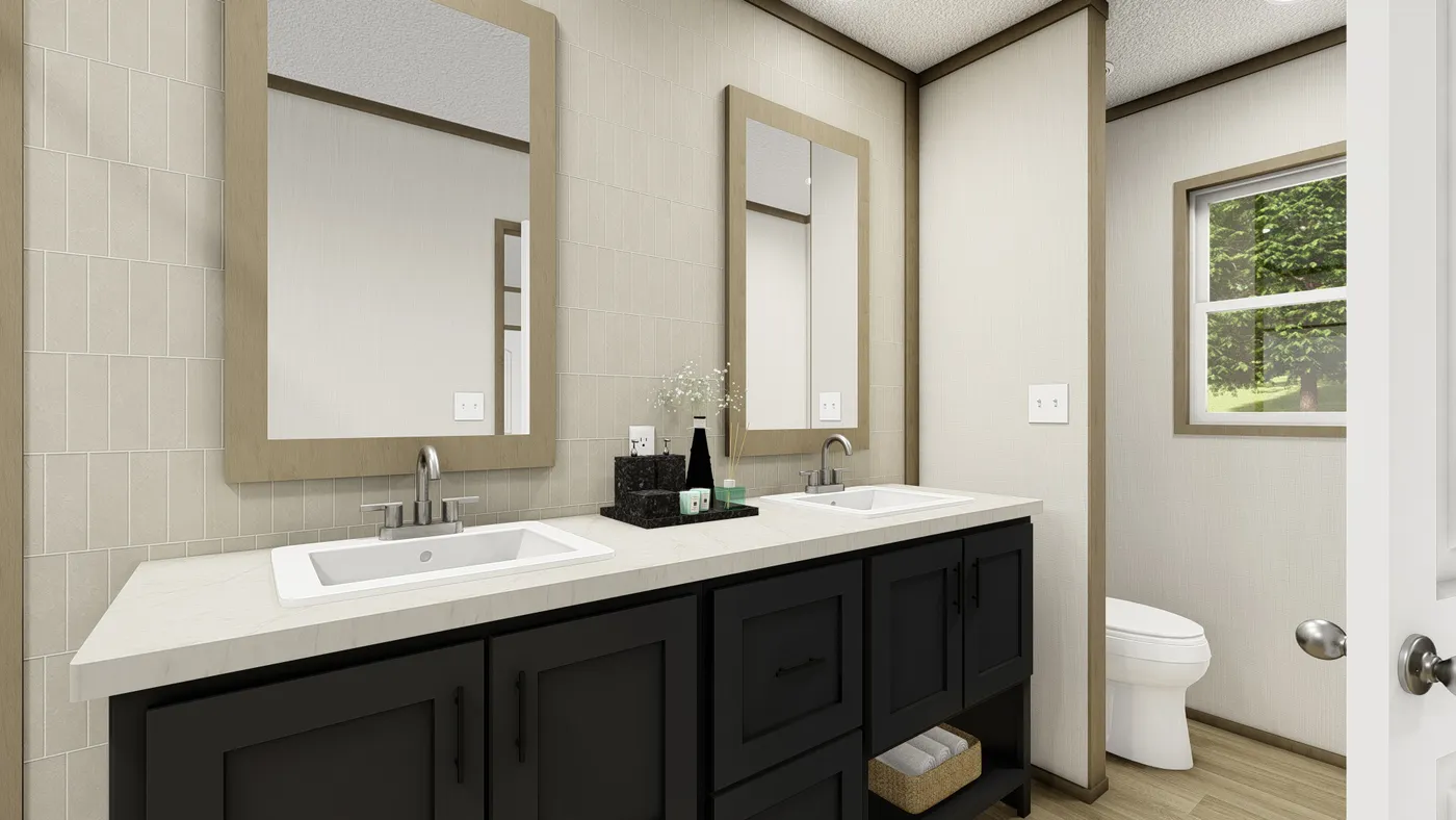 The VOYAGE Exterior. This Manufactured Mobile Home features 3 bedrooms and 2 baths.