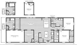 The 5420 "TILLERY" 7228 Exterior. This Manufactured Mobile Home features 3 bedrooms and 2 baths.