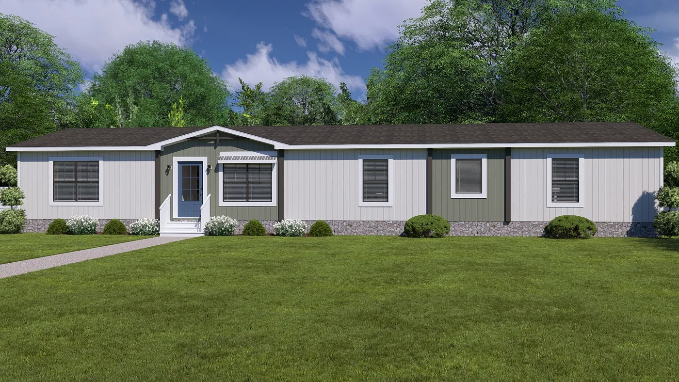 The TINSLEY Exterior. This Manufactured Mobile Home features 4 bedrooms and 2 baths.