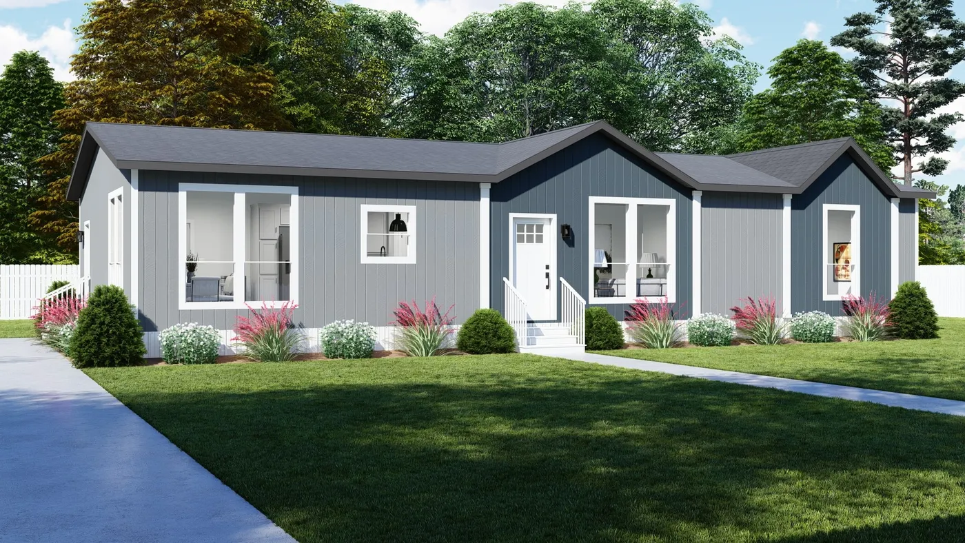 The BRYCE Exterior. This Manufactured Mobile Home features 3 bedrooms and 2 baths.