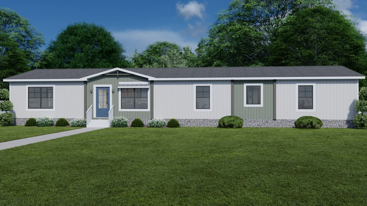 The TINSLEY Exterior. This Manufactured Mobile Home features 4 bedrooms and 2 baths.