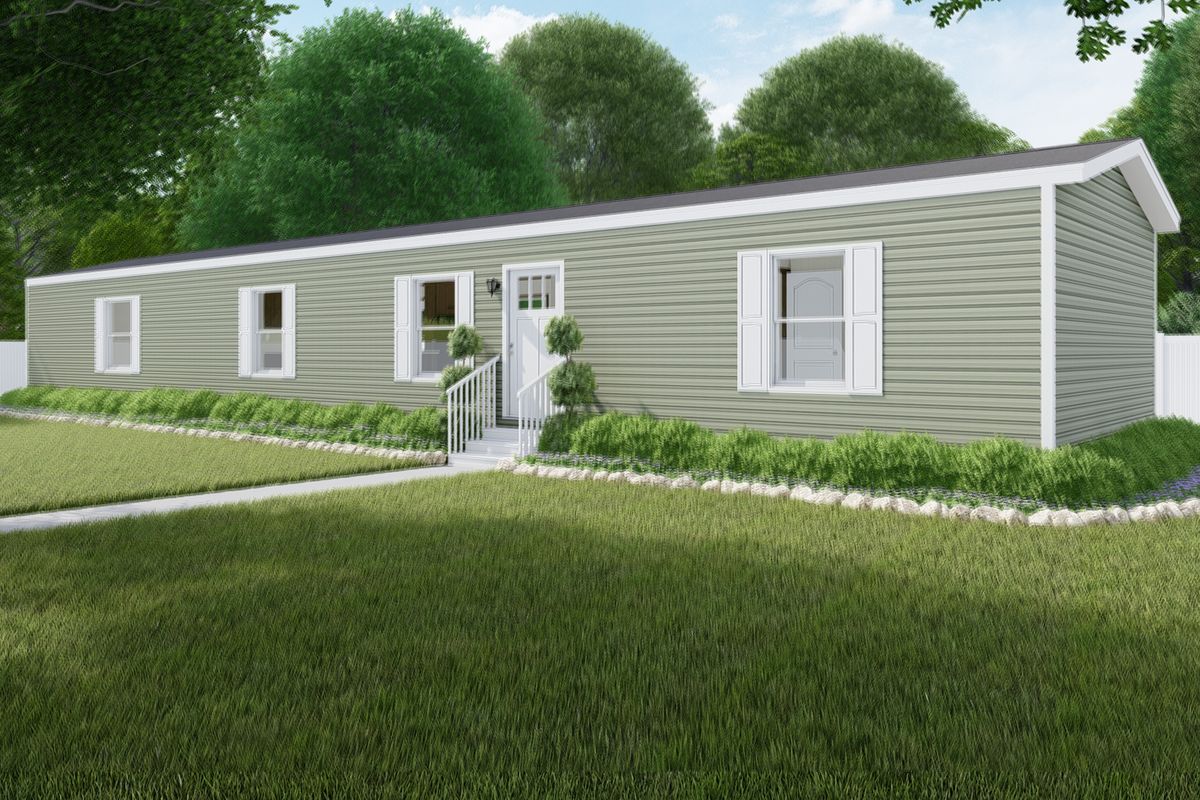 The SENSATION Exterior. This Manufactured Mobile Home features 3 bedrooms and 2 baths.