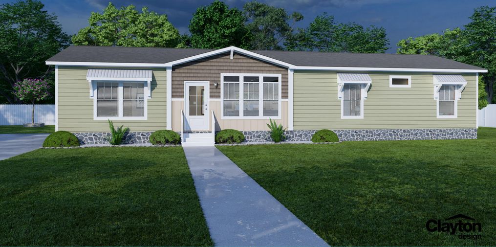 The THE MAUI Exterior. This Manufactured Mobile Home features 3 bedrooms and 2 baths.