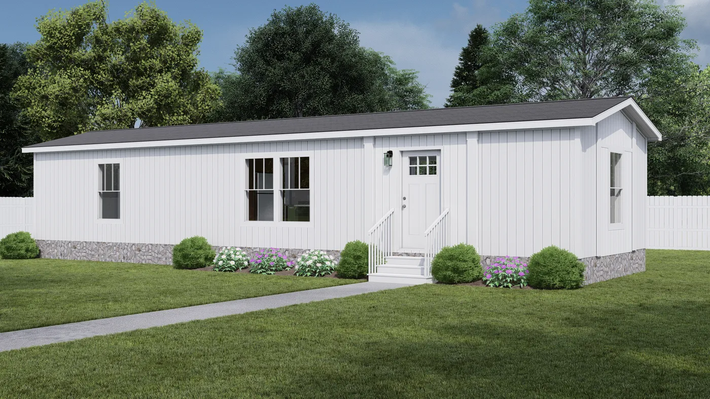 The LAYLA Exterior. This Manufactured Mobile Home features 2 bedrooms and 2 baths.