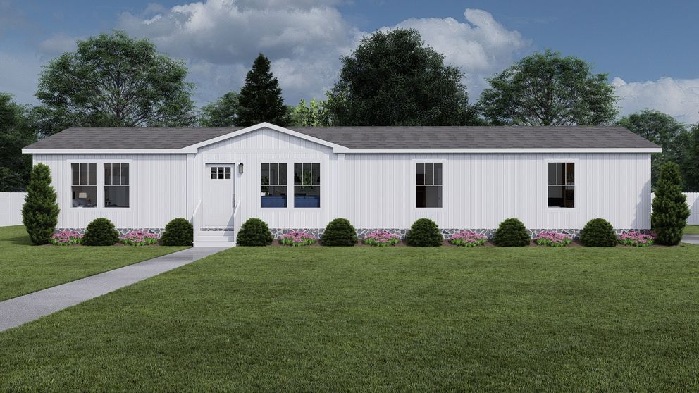 The ROCKET MAN Exterior. This Manufactured Mobile Home features 3 bedrooms and 2 baths.