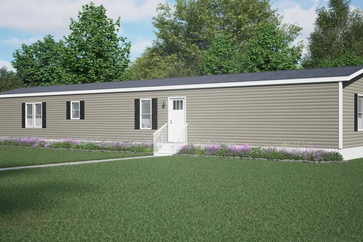 The THE ANNIVERSARY 76 Exterior. This Manufactured Mobile Home features 3 bedrooms and 2 baths.