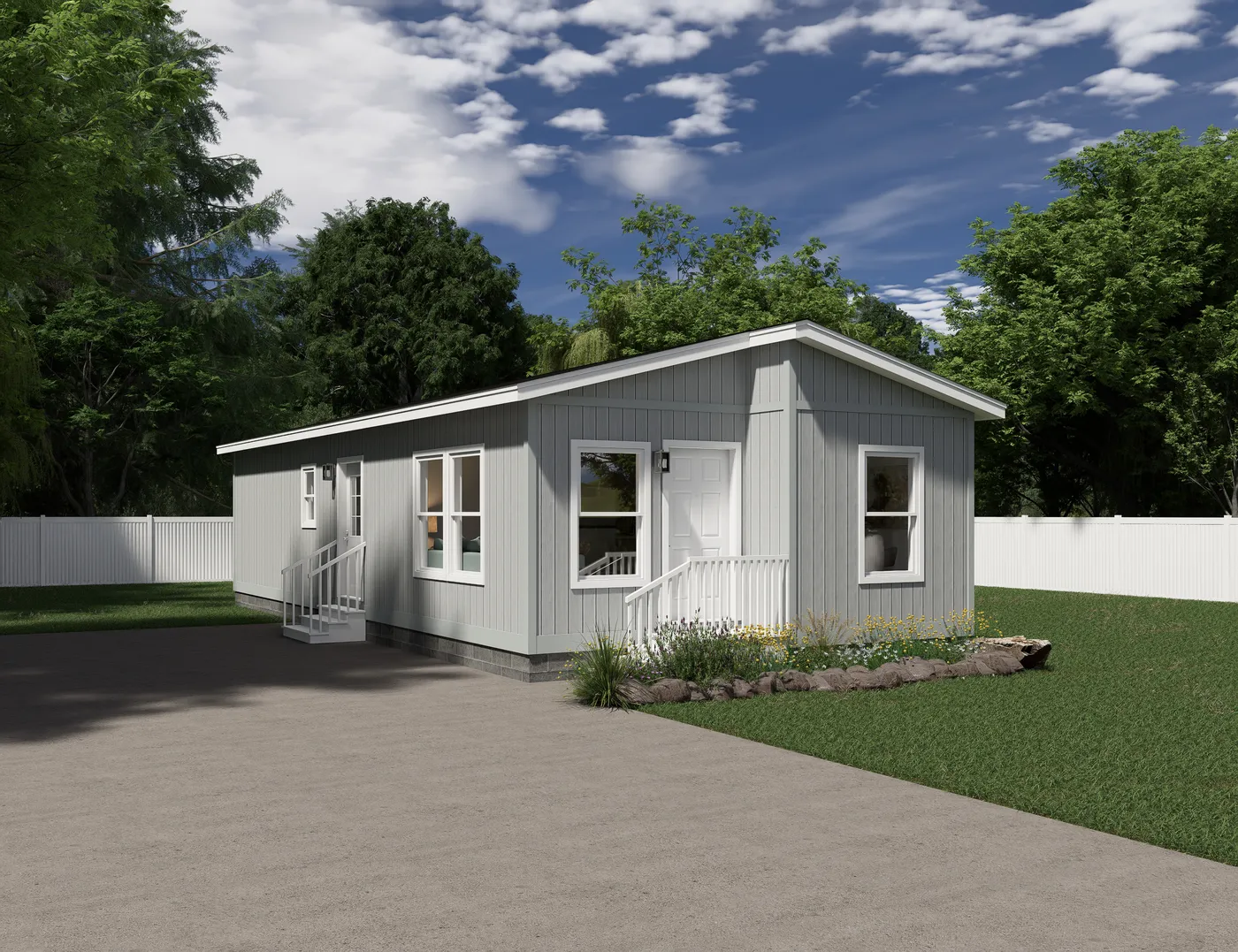 The 5038 IMAGINE Exterior. This Manufactured Mobile Home features 3 bedrooms and 2 baths.