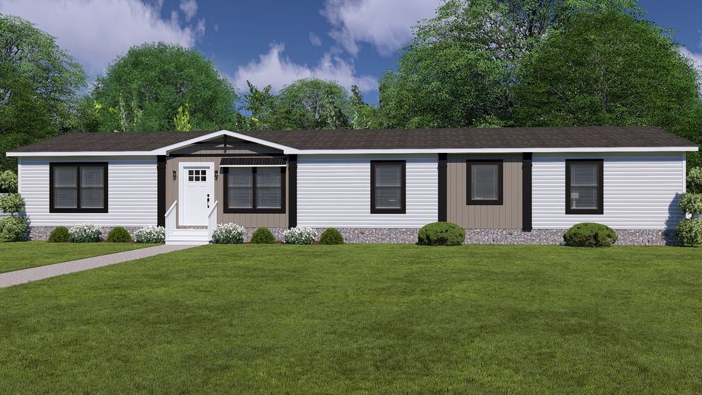 The TINSLEY Exterior. This Manufactured Mobile Home features 4 bedrooms and 2 baths.