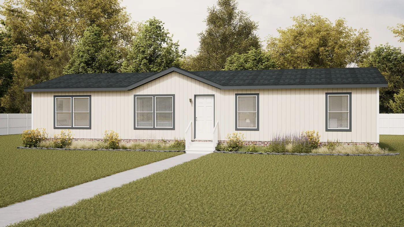 The SLE 561F Exterior. This Manufactured Mobile Home features 3 bedrooms and 2 baths.