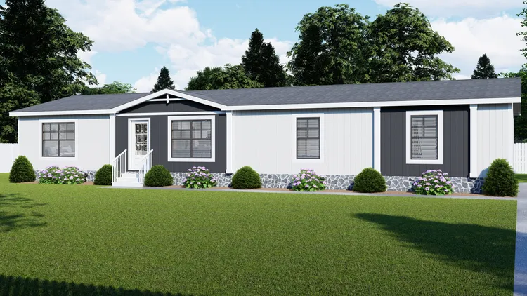 The EVERETT Exterior. This Manufactured Mobile Home features 4 bedrooms and 3 baths.