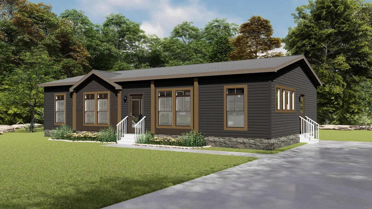 The THE BANDON Exterior. This Manufactured Mobile Home features 3 bedrooms and 2 baths.