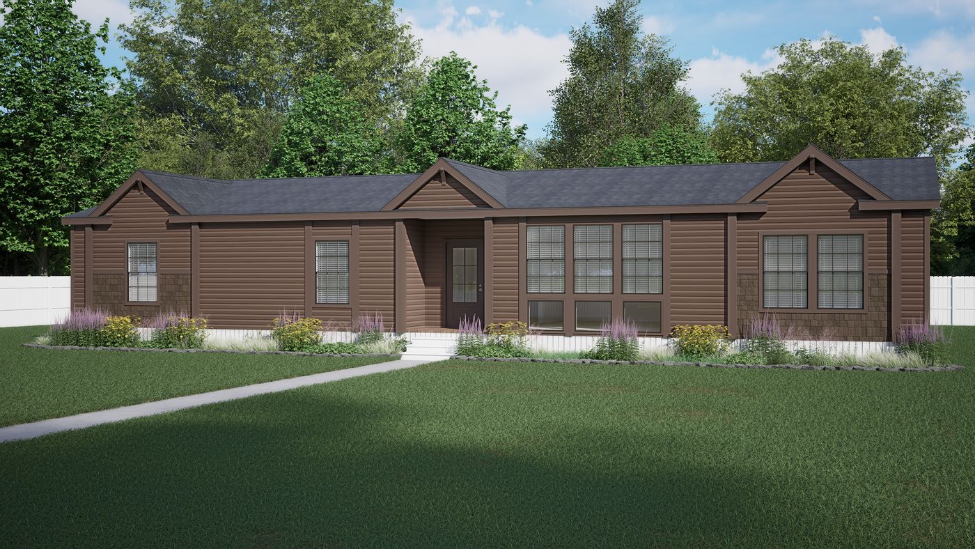 The THE KEEP Exterior. This Manufactured Mobile Home features 3 bedrooms and 3 baths.