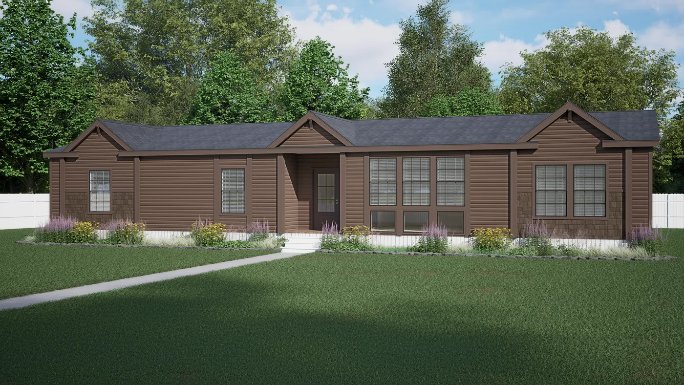 The THE KEEP Exterior. This Manufactured Mobile Home features 3 bedrooms and 3 baths.