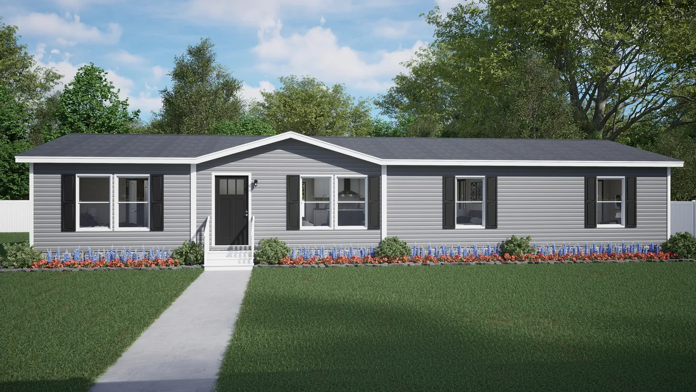 The IMPACT Exterior. This Manufactured Mobile Home features 4 bedrooms and 2 baths.