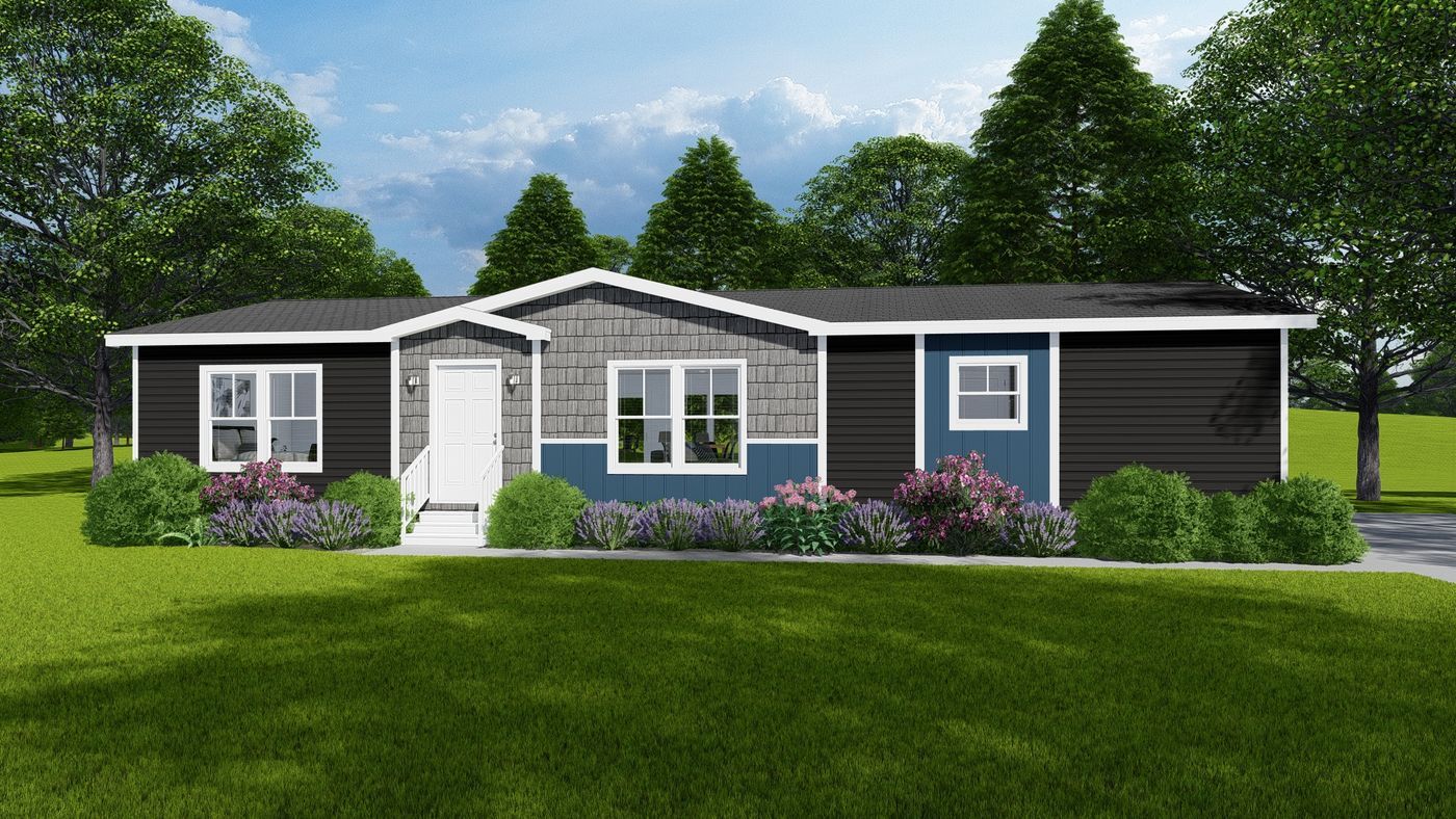 The RAMSEY 4045-1 MOD Exterior. This Modular Home features 3 bedrooms and 2 baths.